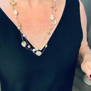 Mother of pearl layered necklace.